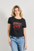 Camiseta de contrastes femenina de cherries