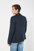 Blazer ajustado azul intenso con bolsillos de parche