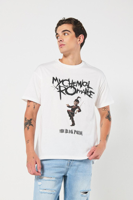 Camiseta crema de My Chemical Romance con manga corta