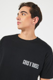 Camiseta oversize negra de Guns N´ Roses manga corta