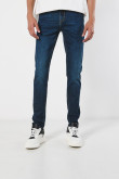 Jean skinny azul oscuro ceñido con tiro bajo y bolsillos