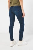 Jean jegging ajustado azul oscuro con bolsillos y tiro alto