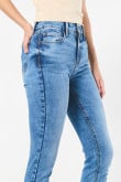 Jean jegging azul claro tiro alto ceñido con bolsillos