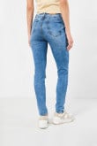 Jean jegging azul claro tiro alto ceñido con bolsillos