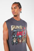 Camiseta manga sisa gris con diseño de Guns N´ Roses