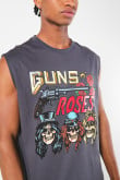 Camiseta manga sisa gris con diseño de Guns N´ Roses