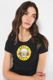 Camiseta en rib negra de Guns N´ Roses manga corta