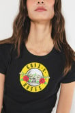 Camiseta en rib negra de Guns N´ Roses manga corta