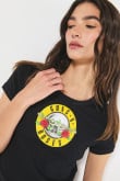 Camiseta en rib negra de Guns N´ Roses manga corta