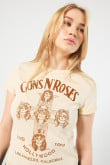 Camiseta de Guns N´ Roses kaki en rib con manga corta