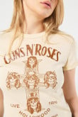 Camiseta de Guns N´ Roses kaki en rib con manga corta