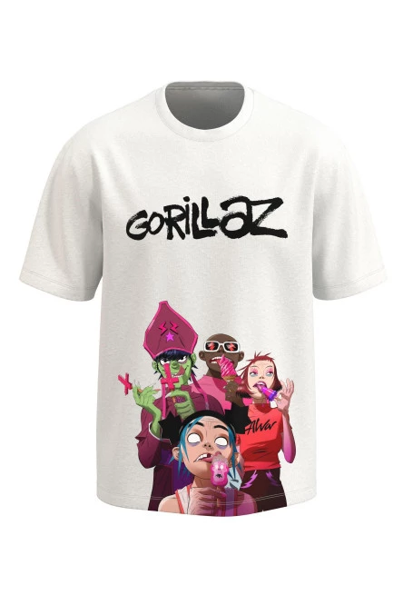 Camiseta manga corta con estampado de Gorillaz.