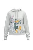 Buzo capota para mujer, unicolor  con estampado en frente de Looney Tunes.