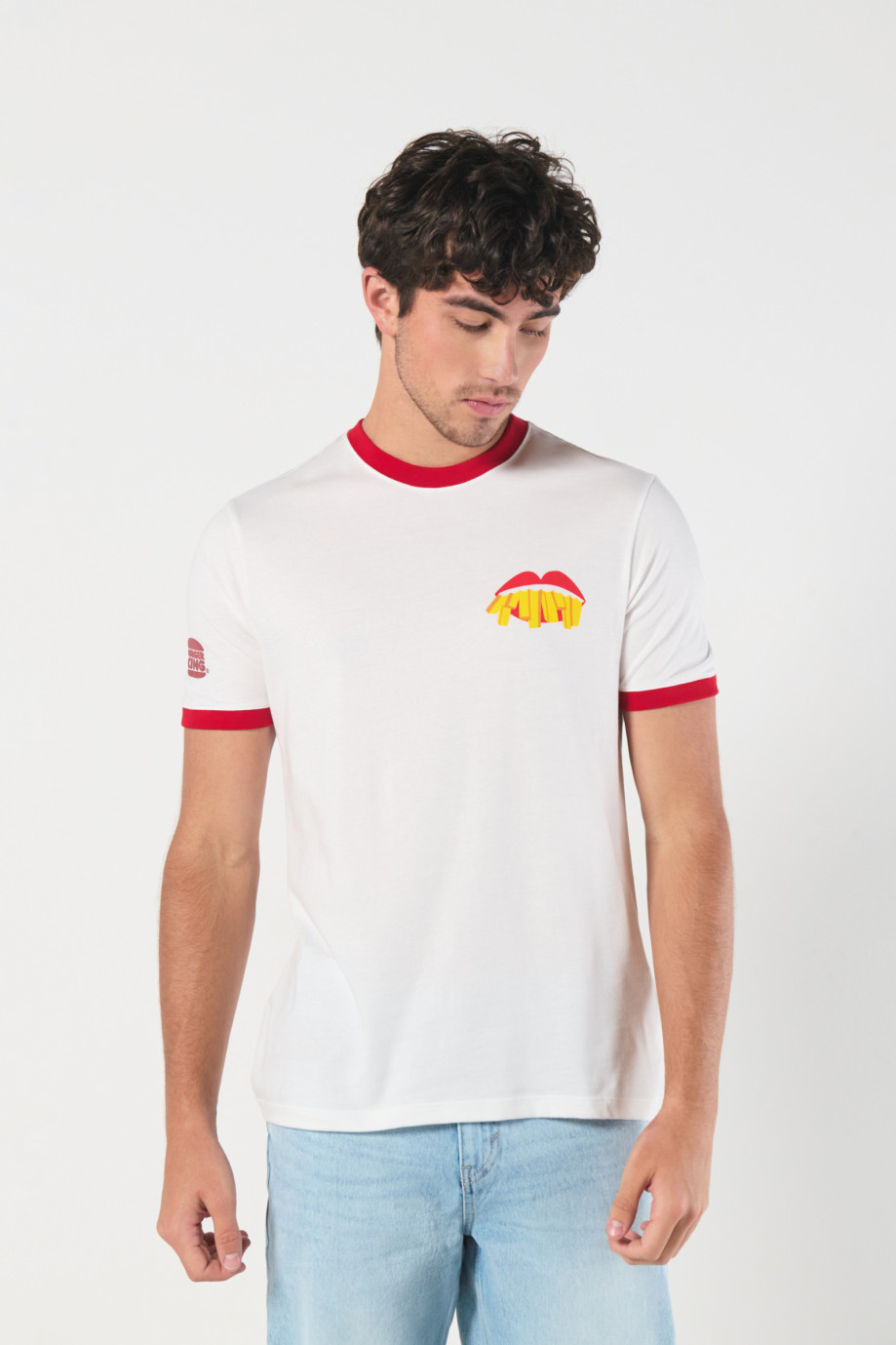 Camiseta de Burger King crema con contrastes y manga corta