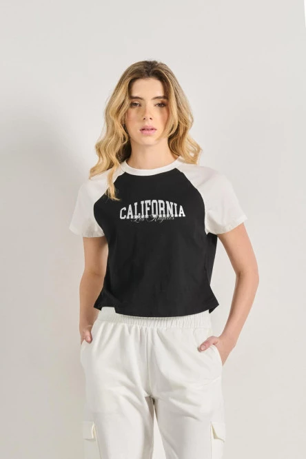 Camiseta ranglan manga corta de Los Ángeles California