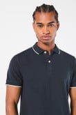 Camiseta Polo unicolor con cuello y puños tejido