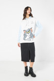 Buzo con capota oversize crema claro de Tom y Jerry