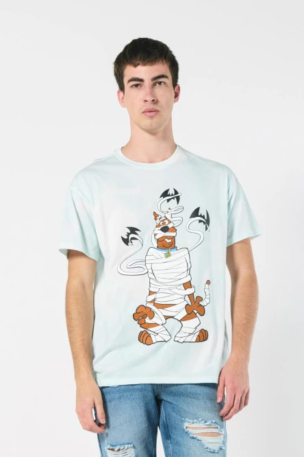 Camiseta crema tie dye de Scooby-Doo con manga corta