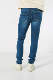 Jean ajustado skinny azul con tiro bajo y cremallera