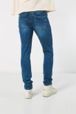 Jean ajustado skinny azul con tiro bajo y cremallera