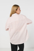 Blusa oversize unicolor a rayas con manga larga