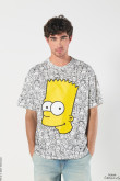 Camiseta crema oversize de Los Simpson con manga corta