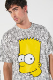 Camiseta crema oversize de Los Simpson con manga corta