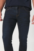 Jean skinny azul intenso con costuras y tiro bajo