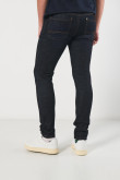 Jean skinny azul intenso con costuras y tiro bajo