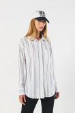 Blusa oversize unicolor a rayas con manga larga