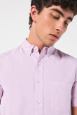 Camisa cuello button down manga corta en slim fit