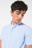 Camisa cuello button down manga corta en slim fit