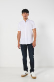 Camisa cuello neru o mao, manga corta en slim fit