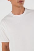 Camiseta en algodón manga corta unicolor para hombre, doblez en mangas y pespunte en frente.