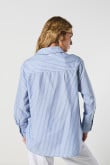 Blusa unicolor oversize a rayas con manga larga