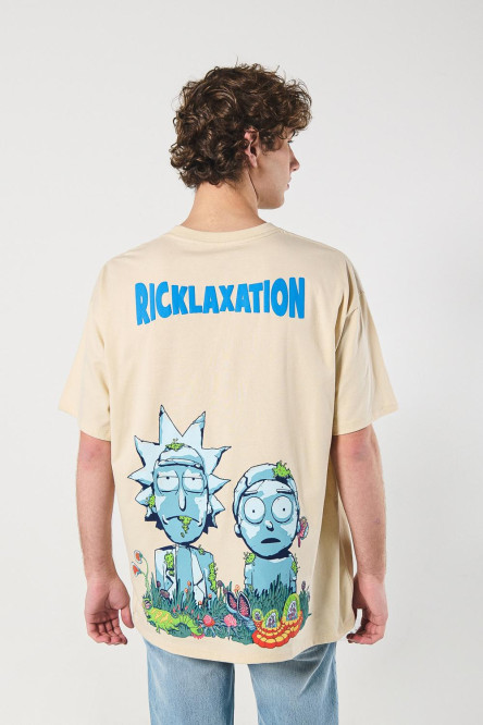 Camiseta manga corta con estampado en frente y espalda de Rick & Morty