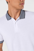 Camiseta Polo unicolor con cuello y puños tejido