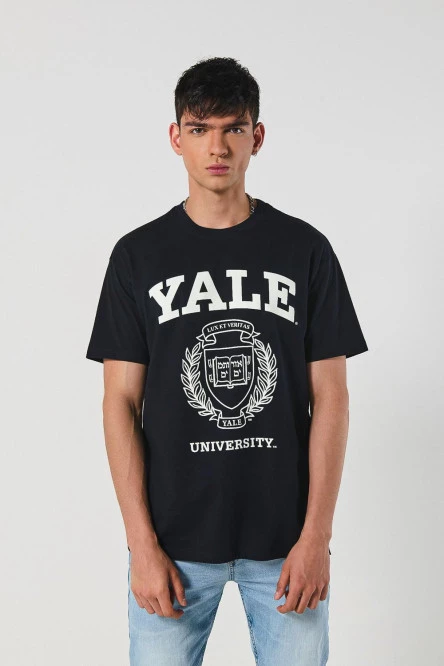 Camiseta manga corta con estampado en frente de Yale