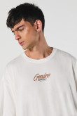 Camiseta Oversize para hombre con estampado en frente y espalda