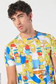 Camiseta manga corta con estampado en frente de Los Simpson