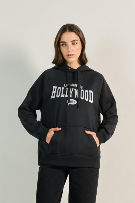 Buzo capota con estampado de Hollywood