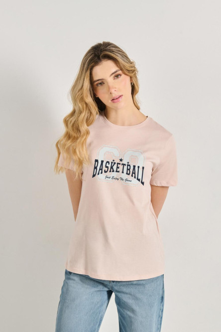 Camiseta manga corta de estampado de Basketball 68