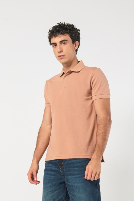 Camiseta Polo unicolor con cuello y puños tejido