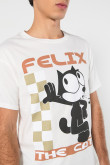 Camiseta crema clara de Félix el Gato con manga corta