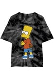 Camiseta manga corta tie dye negra de Los Simpson oversize