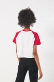 Camiseta crema college de Snoopy & Harvard con manga ranglan