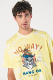 Camiseta tie dye amarilla oversize de Tom y Jerry