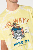 Camiseta tie dye amarilla oversize de Tom y Jerry