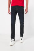 Jean skinny azul intenso con costuras y tiro bajo