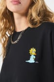 Buzo cuello con estampada en frente de Los Simpson para mujer.